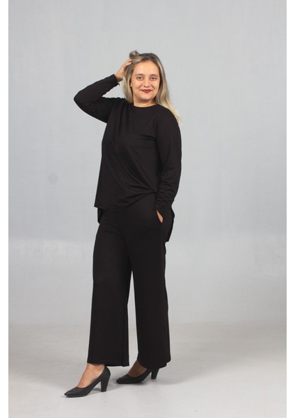 Günlük Şıklık: Siyah Arka Uzun Penye Takım - Likralı 2 Iplik Kumaş Kalitesi indirimleri