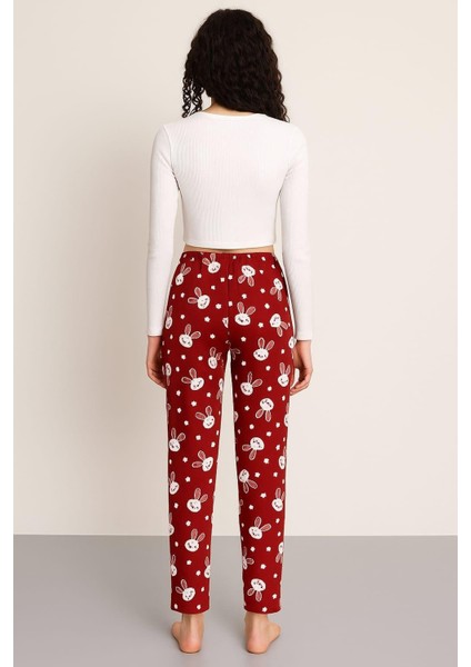 Kadın Desenli Süet Tek Alt Bordo fiyatları