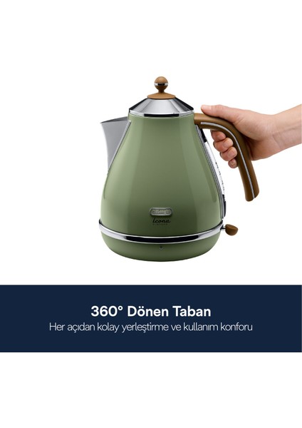 Yeşil Delonghi Vintage Su Isıtıcı Kbov 2001.GR, Şık ve Kullanışlı Tasarım fiyatları