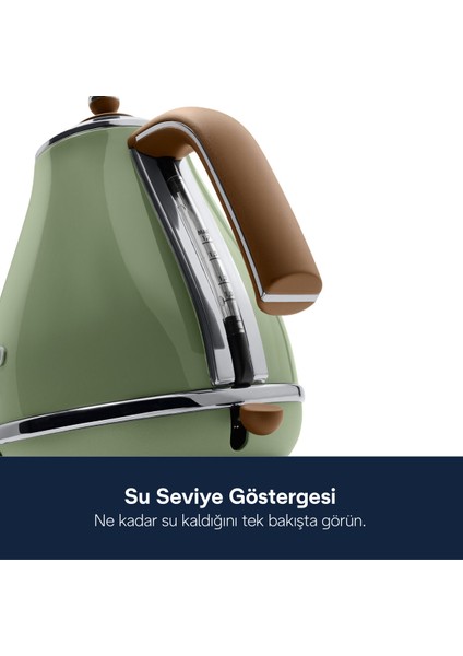 Yeşil Delonghi Vintage Su Isıtıcı Kbov 2001.GR, Şık ve Kullanışlı Tasarım fırsatları