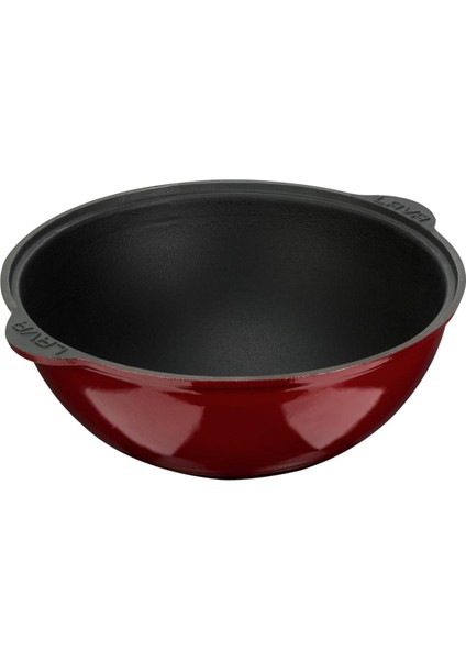 Döküm Yuvarlak Özbek Kazanı / Tencere. Döküm Demir Yekpare Kulplu ÇAP(Ø)30CM.-BORDO fiyatları