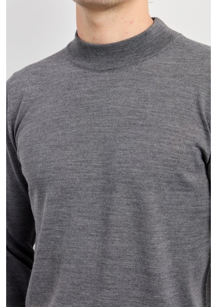 Erkek Basic Yarım Balıkçı Ince Triko Kazak 02421604 Füme