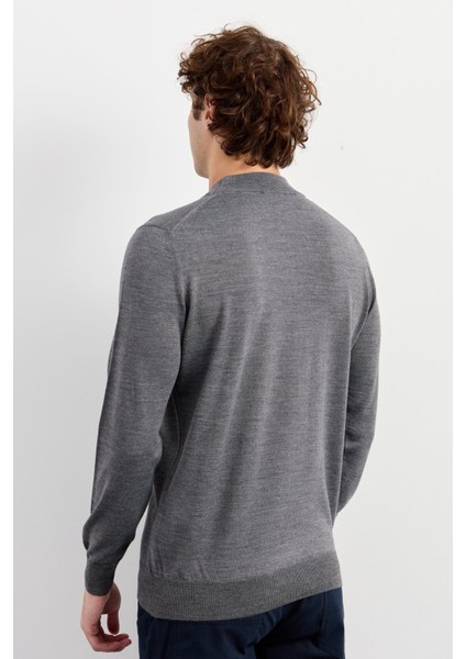 Erkek Basic Yarım Balıkçı Ince Triko Kazak 02421604 Füme