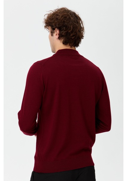 Erkek Basic Yarım Balıkçı Ince Triko Kazak 02421604 Bordo