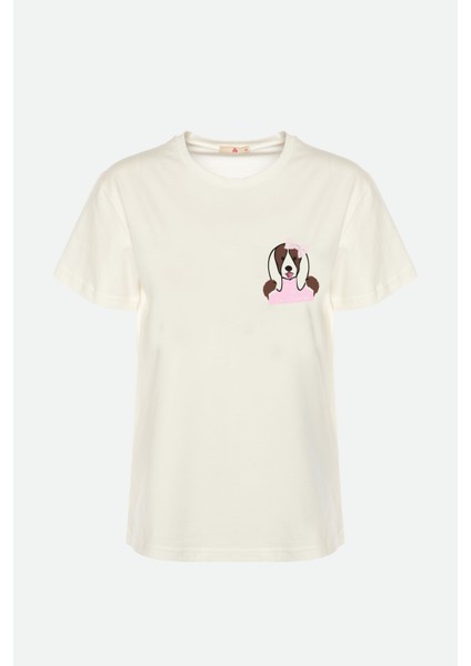 Kadın Kısa Kollu Pamuklu Desenli Pijama Takımı