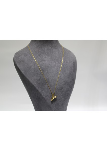 14 Ayar Gerçek Altın Y Harfi Kolye Ucu Zinciri fırsatları