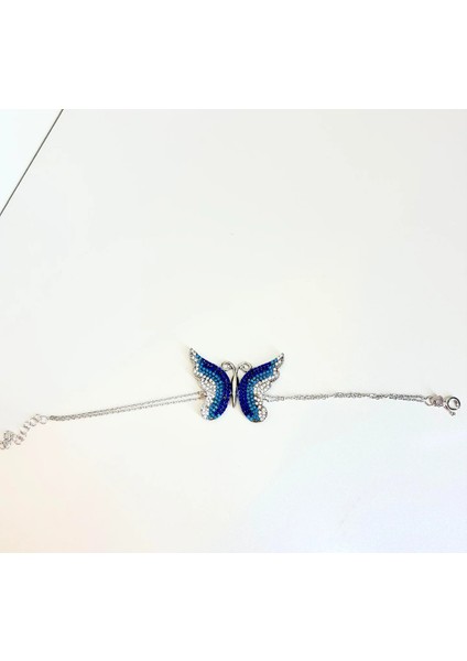 Büyük Mavi Gümüş Kelebek Bileklik fiyatları