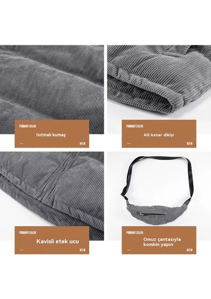Kadife Dik Yaka Pamuklu Yelek ve Omuz Çantası (Yurt Dışından) fırsatları
