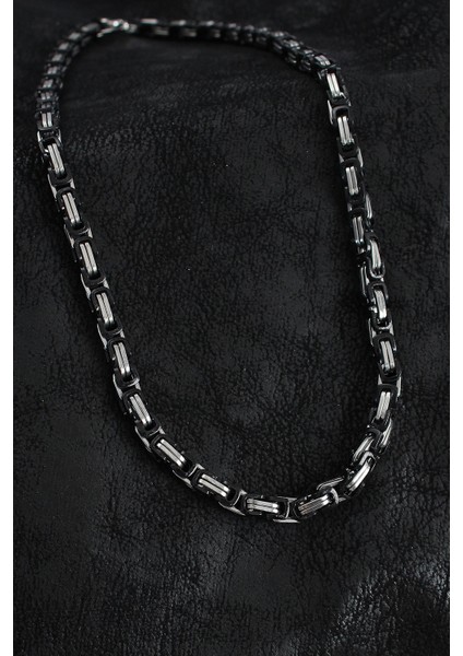 Bfs 316L Çelik Kral Zincir Model Gümüş Renk Erkek Kolye