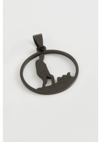 Msa-Shop Atatürk Çelik Kolye Ucu 3 Cm-Siyah