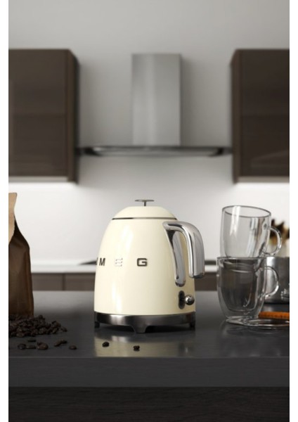 Şık Bej Retro Mini Çaydanlık, 50'ler Tarzı, Kompakt ve Kullanışlı Tasarım fiyatları