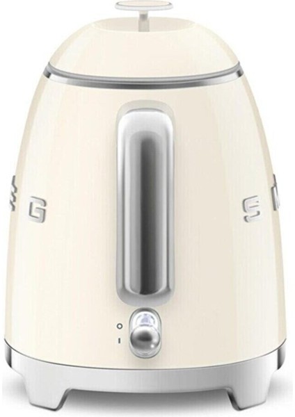 Şık Bej Retro Mini Çaydanlık, 50'ler Tarzı, Kompakt ve Kullanışlı Tasarım