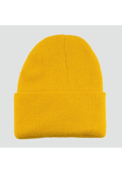 Msa-Shop Çift Kat 1 Nci Kalite Renkli Bere Bere Eldiven -Sarı-1