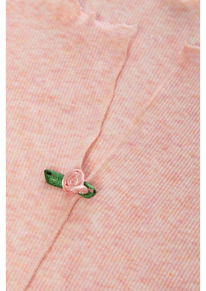 Kadın Pamuklu 3'lü Pembe Fiyonklu Kaşkorse Pijama Takımı