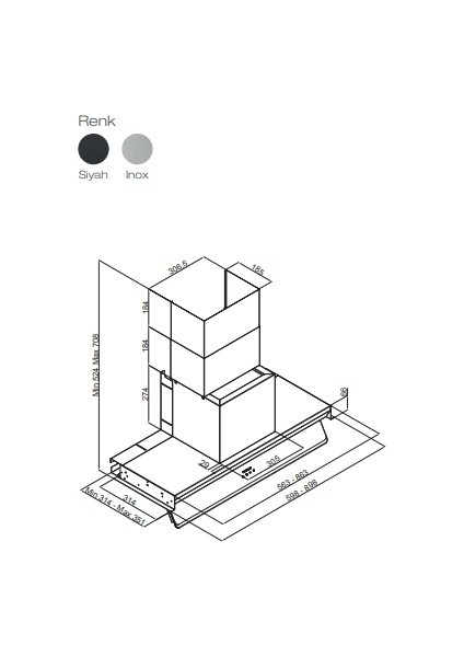 3129.9 Insıde Pro Siyah Yerleşik Davlumbaz fırsatları