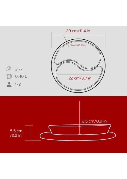 Döküm Damla Formlu 2'li Set Yingyang Fajita Tabağı Kayın Servis Ahşabı Ölçü 10X20CM.-BORDO indirimleri