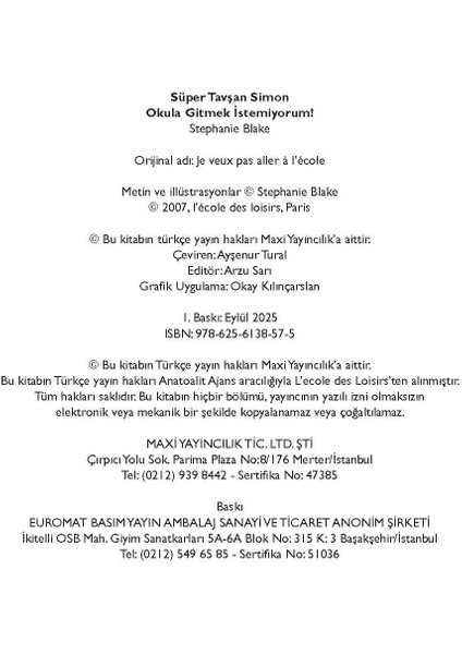 Süper Tavşan Simon: Okula Gitmek Istemiyorum indirimleri