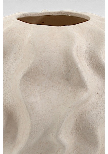 Serenité Bej Dalgalı Sarmaşık Desenli Seramik Vazo (18x25.5 cm) indirimleri