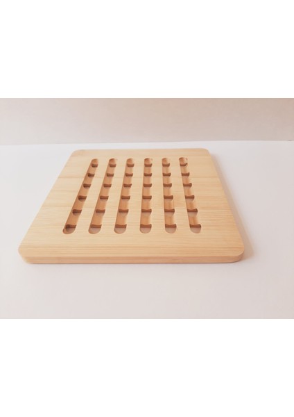Ahşap Bambu Nihale Çaydanlık Altlığı Delikli Kare Tencere Altlığı Çaydanlık Matı modelleri