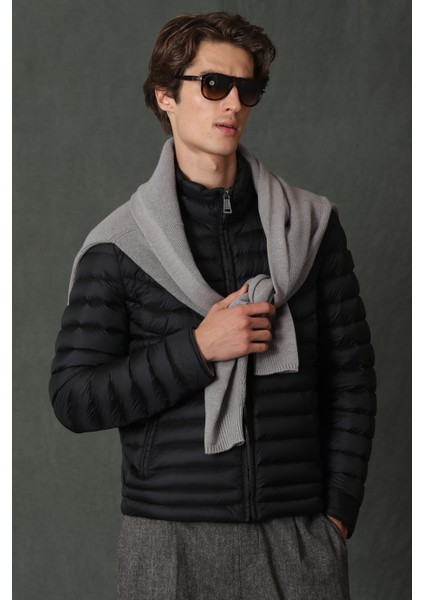 Andy Kaz Tüyü Erkek Mont Siyah