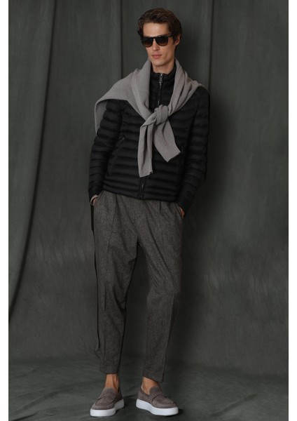 Andy Kaz Tüyü Erkek Mont Siyah