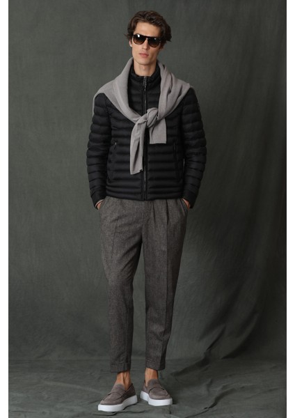 Andy Kaz Tüyü Erkek Mont Siyah