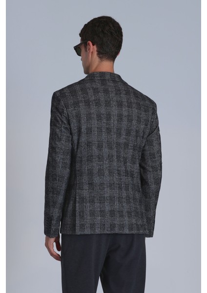 Mani Spor Erkek Blazer Ceket Slim Fit Koyu Gri