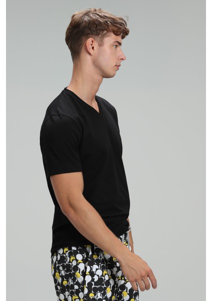Tuna Modern Grafik T- Shirt Siyah