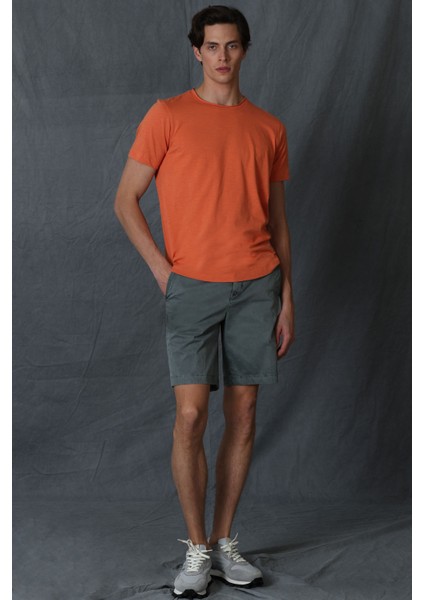 Zegler Spor Erkek Chino Şort Slim Fit Mavi