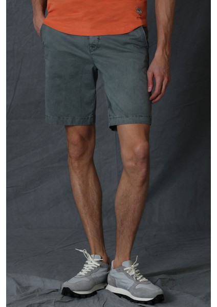 Zegler Spor Erkek Chino Şort Slim Fit Mavi