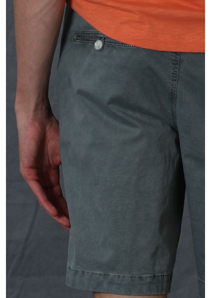 Zegler Spor Erkek Chino Şort Slim Fit Mavi