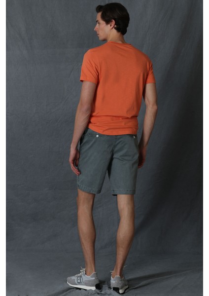 Zegler Spor Erkek Chino Şort Slim Fit Mavi