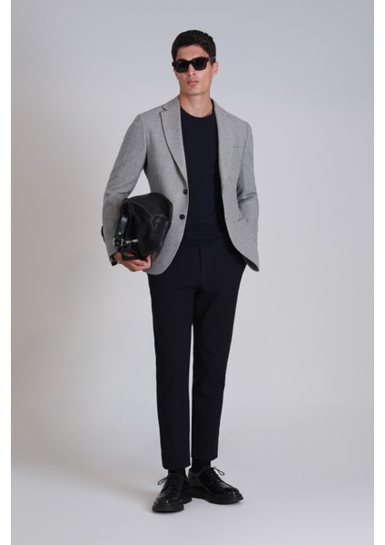 Daniel Spor Erkek Blazer Ceket Slim Fit Açık Gri