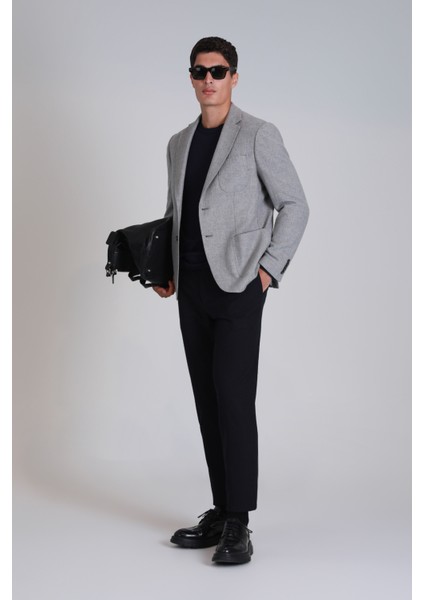 Daniel Spor Erkek Blazer Ceket Slim Fit Açık Gri