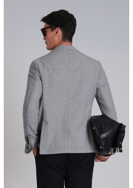 Daniel Spor Erkek Blazer Ceket Slim Fit Açık Gri