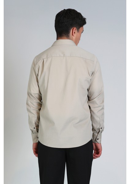 Ferla Erkek Basic Gömlek Slim Fit Lacivert