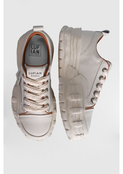 Zeta Beyaz Hakiki Deri Kadın Sneaker Ayakkabı