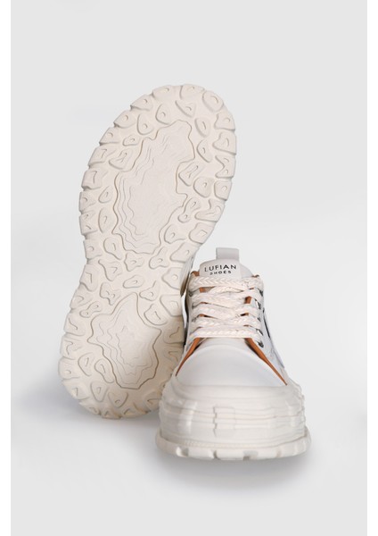 Zeta Beyaz Hakiki Deri Kadın Sneaker Ayakkabı