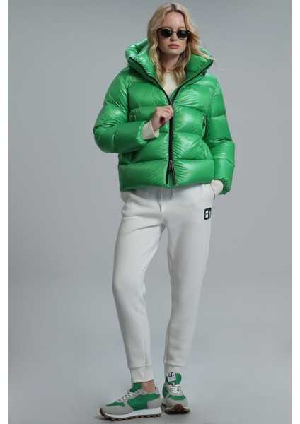 Sun Kaz Tüyü Kadın Mont Siyah