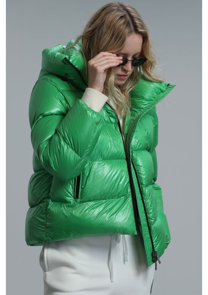 Sun Kaz Tüyü Kadın Mont Siyah