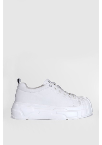 121230004 Jesıca Beyaz Kadın Hakiki Deri Spor Ayakkabı