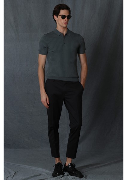 Alvı Smart Erkek Chino Pantolon Slim Fit Siyah