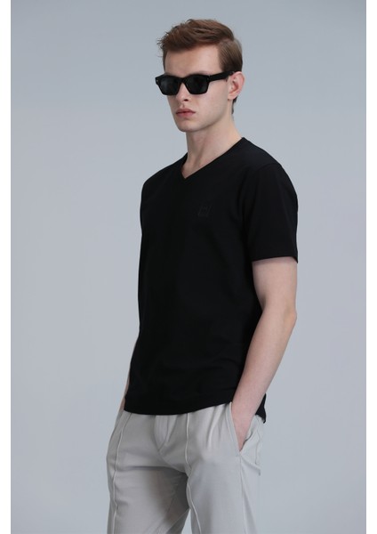 Tuna Modern Grafik T- Shirt Siyah