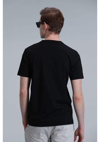 Tuna Modern Grafik T- Shirt Siyah