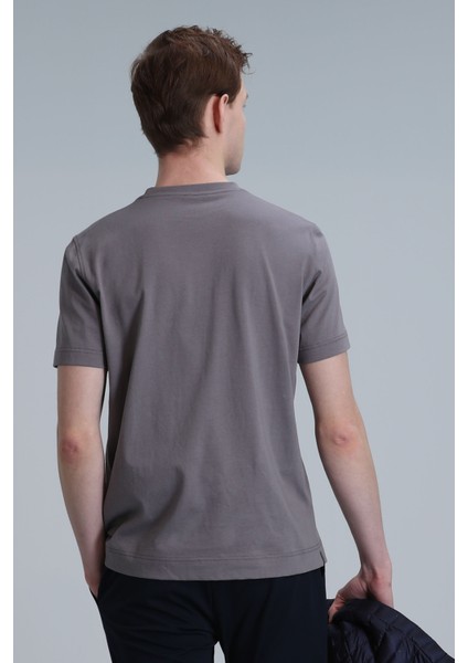 Nally Modern Grafik T- Shirt Koyu Saks