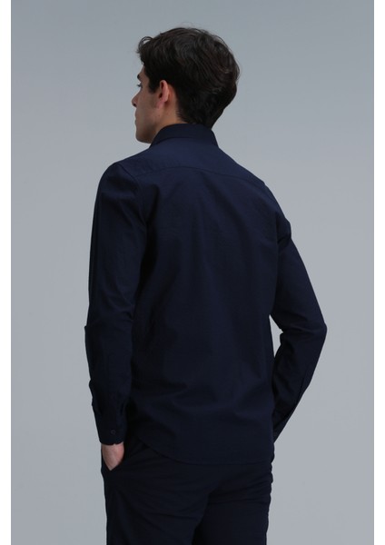 Lıne Erkek Basic Gömlek Comfort Fit Lacivert