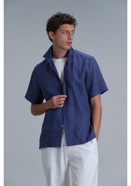 Bert Erkek Basic Gömlek Comfort Fit Lacivert