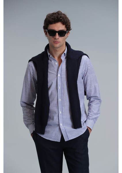 Warm Erkek Basic Gömlek Regular Fit Mavi