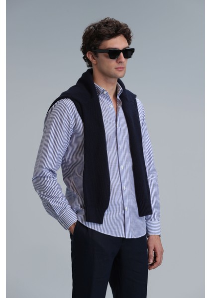 Warm Erkek Basic Gömlek Regular Fit Mavi