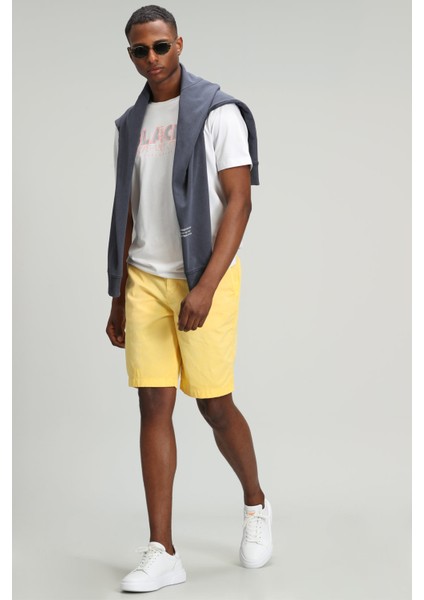 Zegler Spor Erkek Chino Şort Slim Fit Mavi